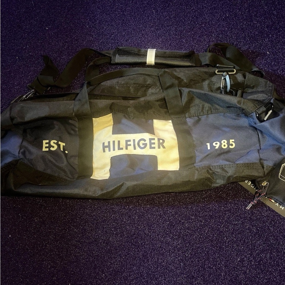 Tommy Hilfiger Black and Gold Duffel Bag